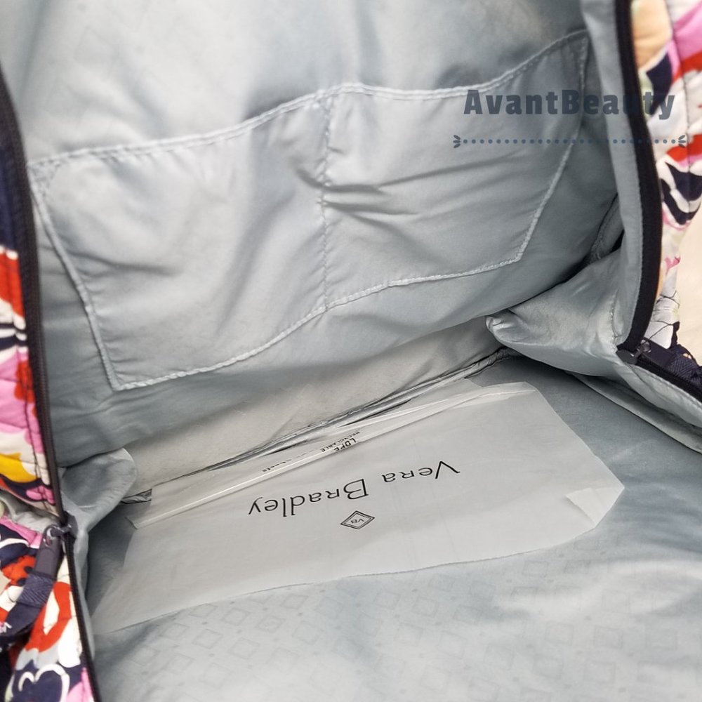 Vera Bradley Set Essential Backpack Mod Paisley Pink Cotton Bookbag Lunch Bunch - Picture 3 of 16